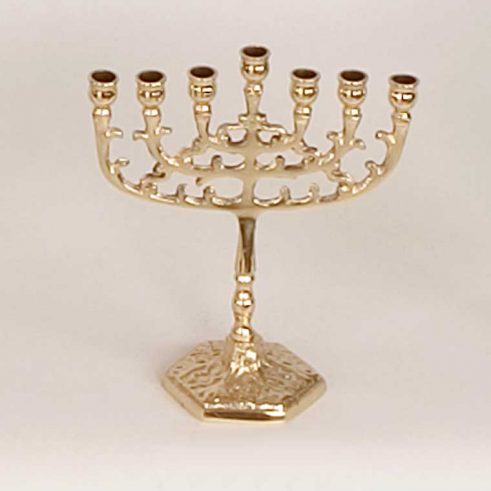 Candelero Judío 7 Brazos Pequeño. Fabricado en Bronce